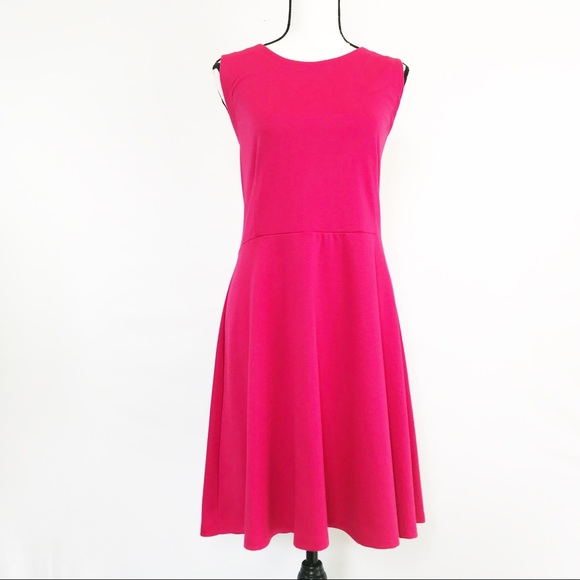fuschia fit and flare dress